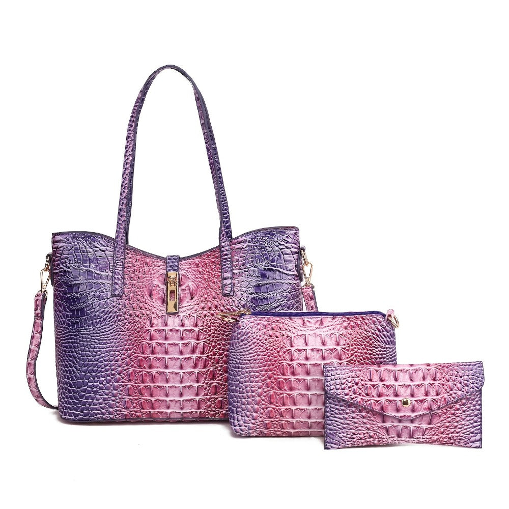 Women's Wallet – 3-Piece, Piece Faux Leather Set Crocodile – detail view 20