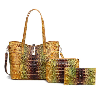 Women's Wallet – 3-Piece, Piece Faux Leather Set Crocodile – detail view 12