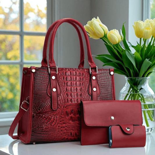 Women's Wallet – 3-Piece, 4 Colors, PU Leather, Large Capacity – front view