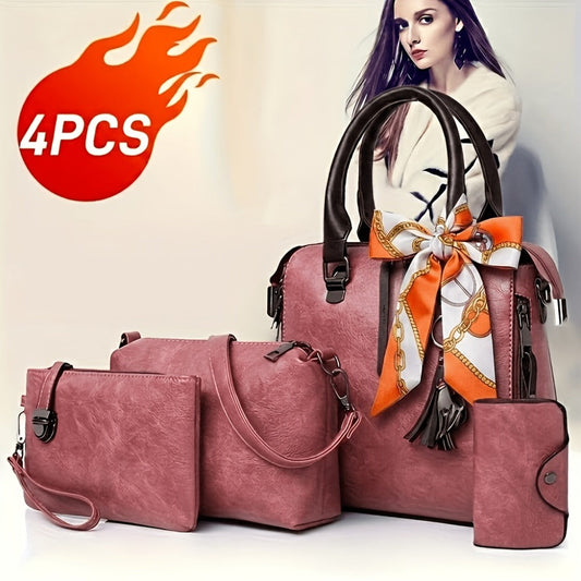 Women's Wallet – 4-Piece, PU Leather, for Travel & Work – front view