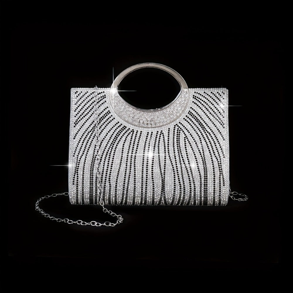 Women's Wallet – 4pcs, Glossy Striped Evening Set 4pcs – detail view 11