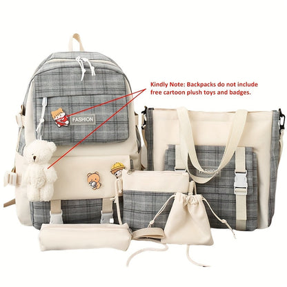 Women's Wallet – 5-Piece, Canvas, Large Capacity, for School – alternate view