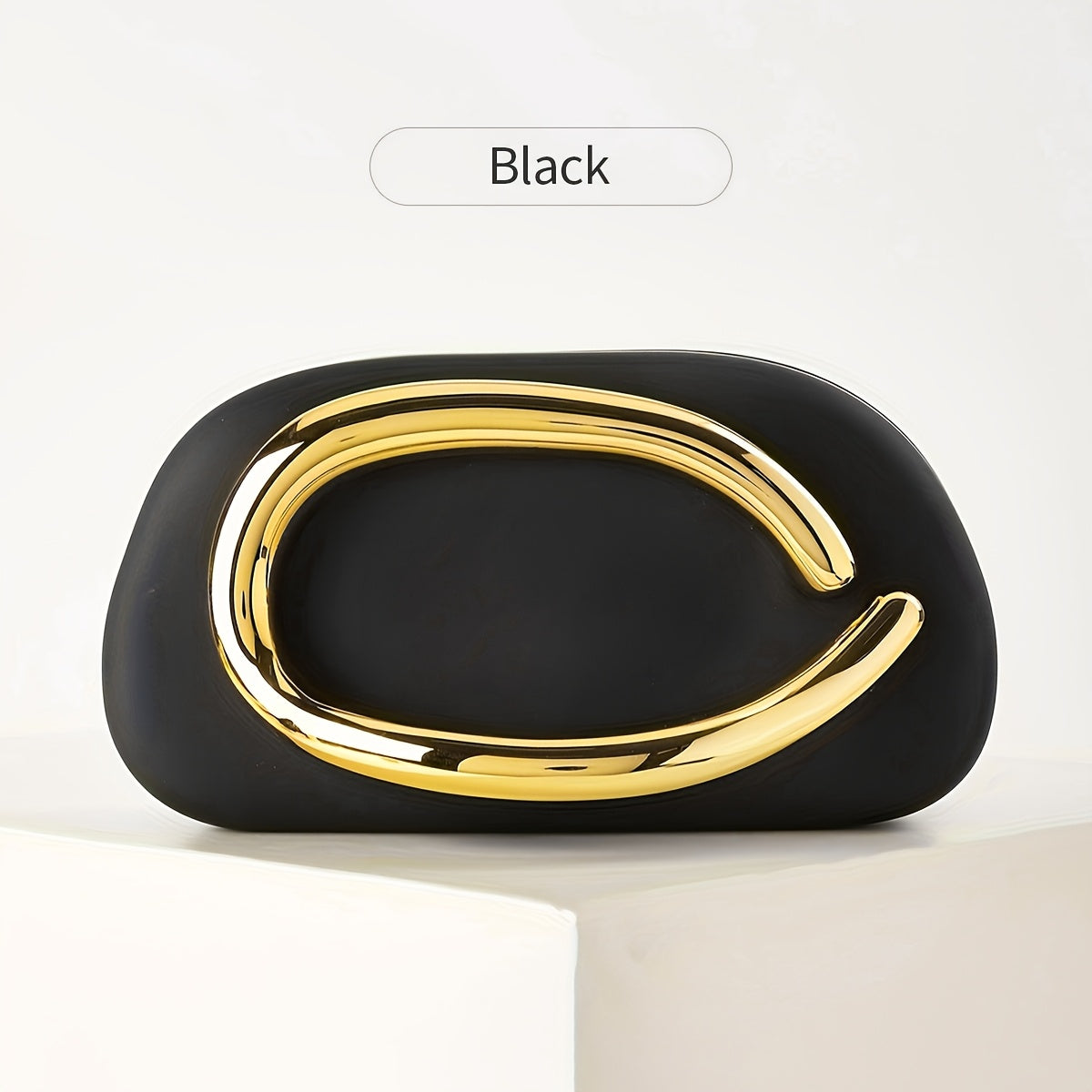 Women's Wallet – Acrylic Evening Clutch Golden Metal – detail view 38