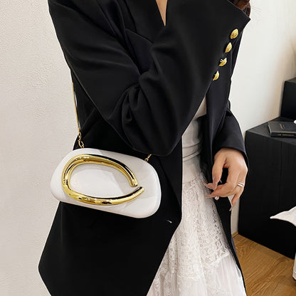 Women's Wallet – Acrylic Evening Clutch Golden Metal – detail view 13
