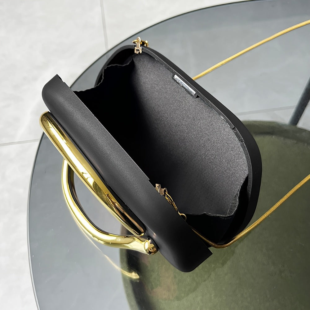 Women's Wallet – Acrylic Evening Clutch Golden Metal – detail view 18