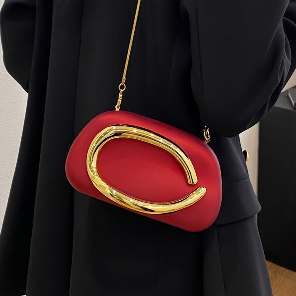 Women's Wallet – Acrylic Evening Clutch Golden Metal – detail view 23