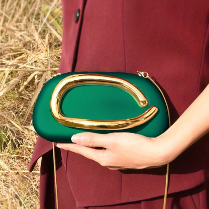 Women's Wallet – Acrylic Evening Clutch Golden Metal – detail view 25