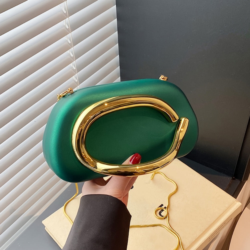 Women's Wallet – Acrylic Evening Clutch Golden Metal – detail view 26