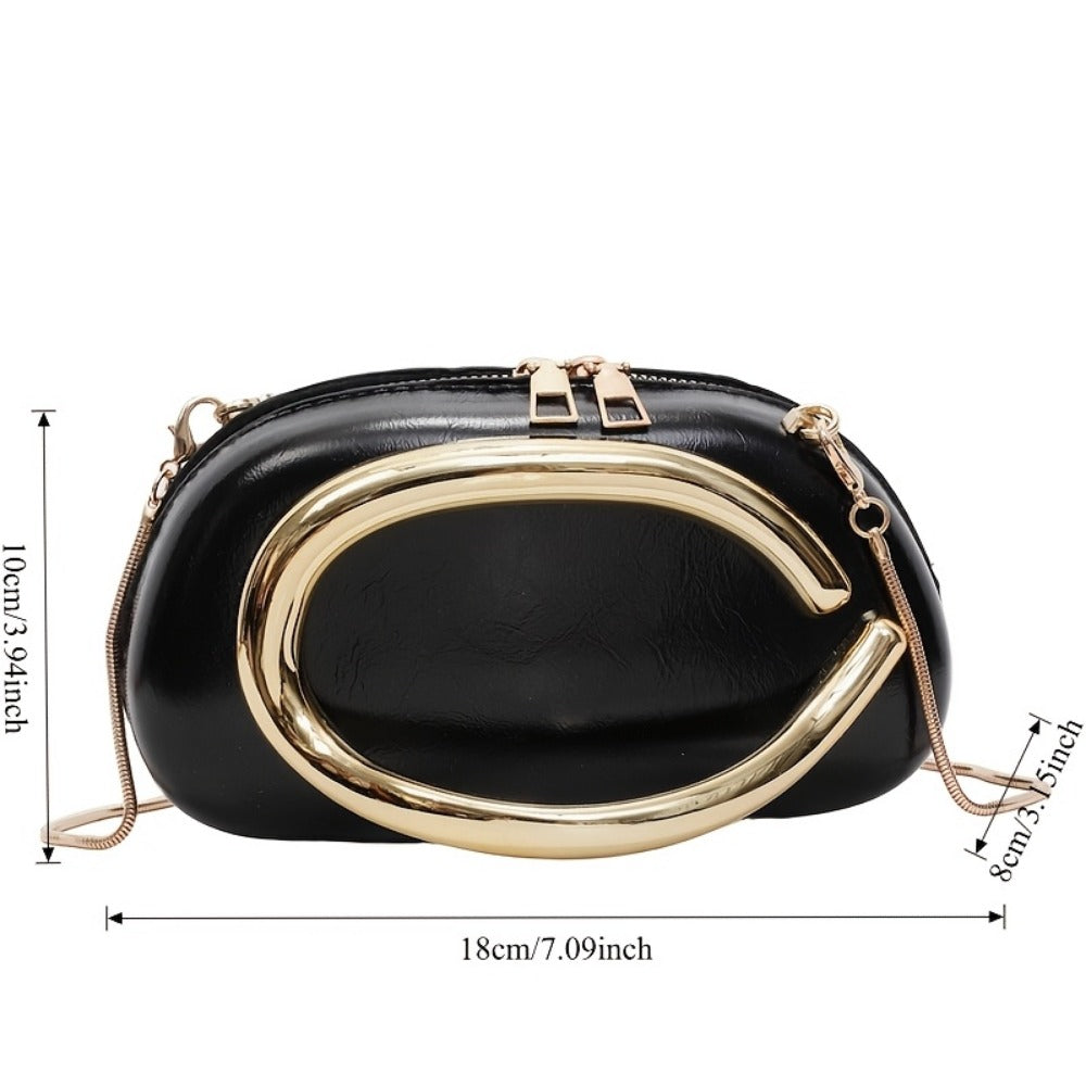 Women's Wallet – Acrylic Evening Clutch Golden Metal – detail view 3
