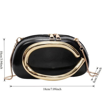 Women's Wallet – Acrylic Evening Clutch Golden Metal – detail view 3
