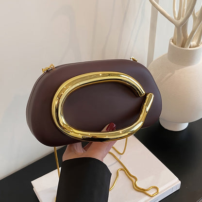 Women's Wallet – Acrylic Evening Clutch Golden Metal – detail view 30