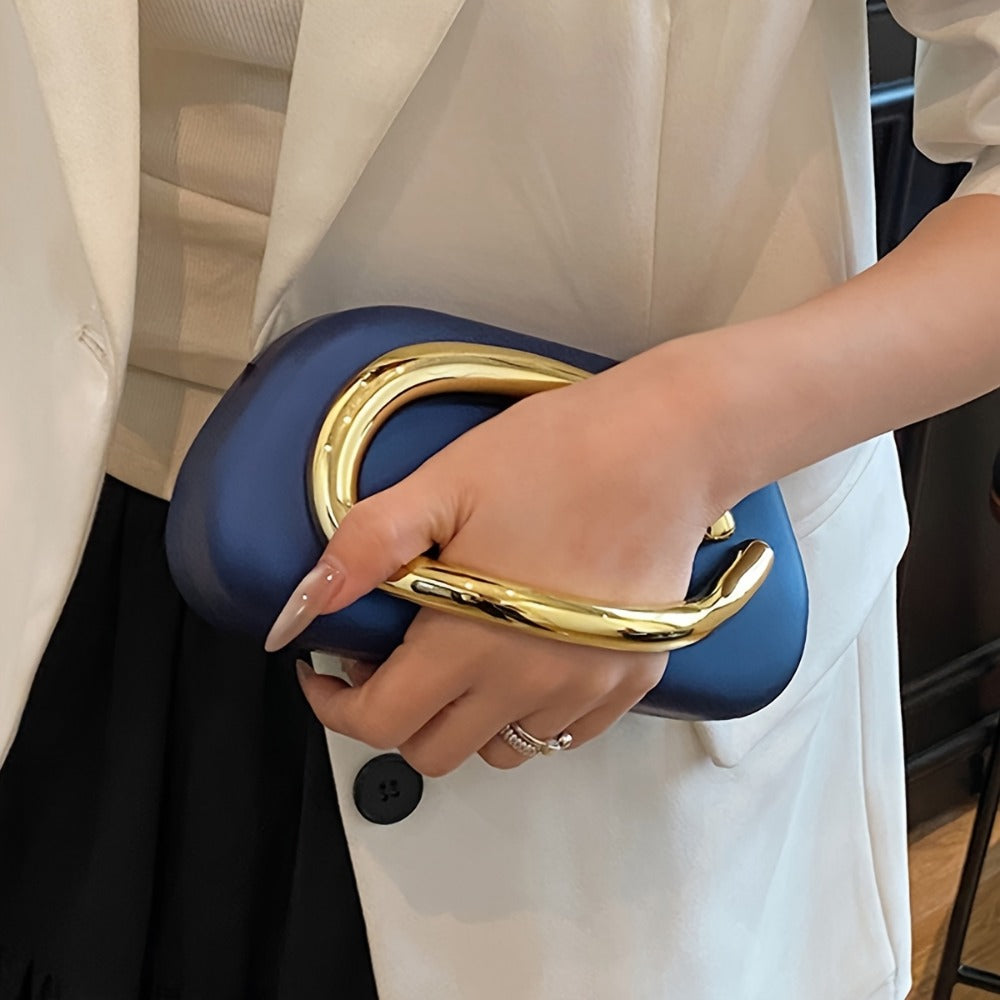 Women's Wallet – Acrylic Evening Clutch Golden Metal – detail view 34