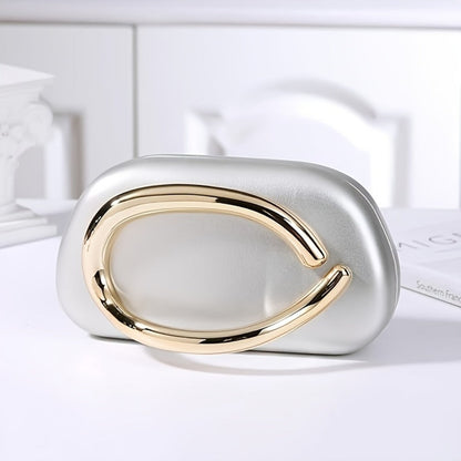 Women's Wallet – Acrylic Evening Clutch Golden Metal – detail view 6