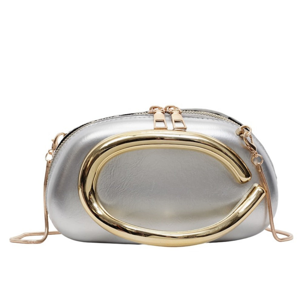 Women's Wallet – Acrylic Evening Clutch Golden Metal – detail view 9