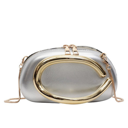 Women's Wallet – Acrylic Evening Clutch Golden Metal – detail view 9