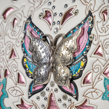 Women's Wallet – Adjustable Strap, Western Style Rhinestone Butterfly Flower – detail view 10