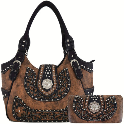 Women's Wallet – Berry Conchos Cowgirl Concealed Carry – front view - product view 18