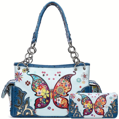 Women's Wallet – Butterfly Floral Western Set Phone – front view - product view 28