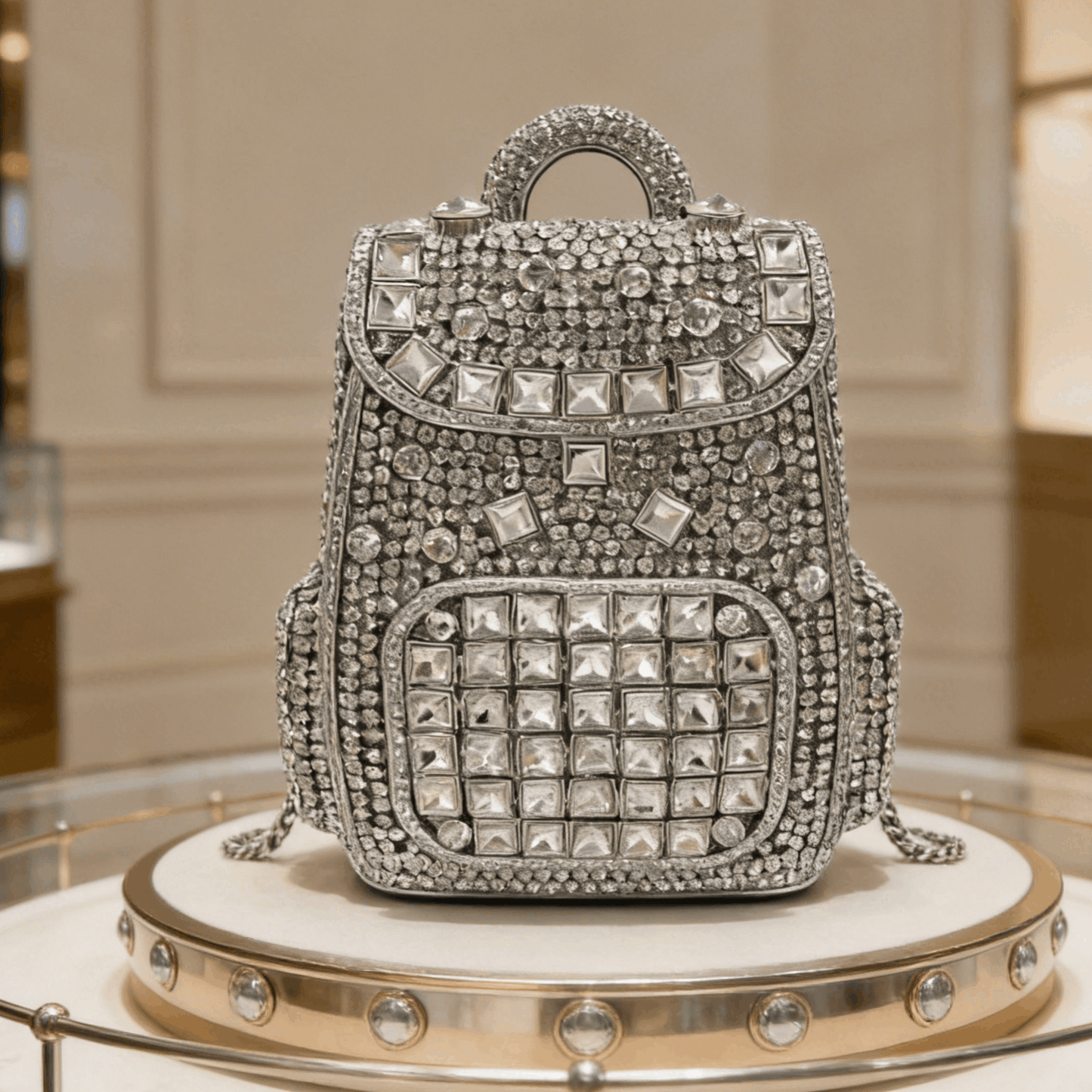 Women's Wallet – Crystal Evening Shaped Rhinestone Clutch – alternate view