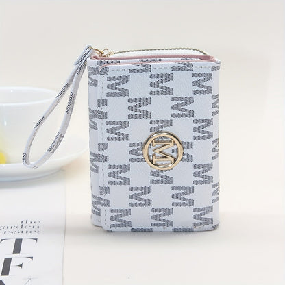 Women's Wallet – for Everyday Use, Designer Letter Print Trifold Fashionable – front view