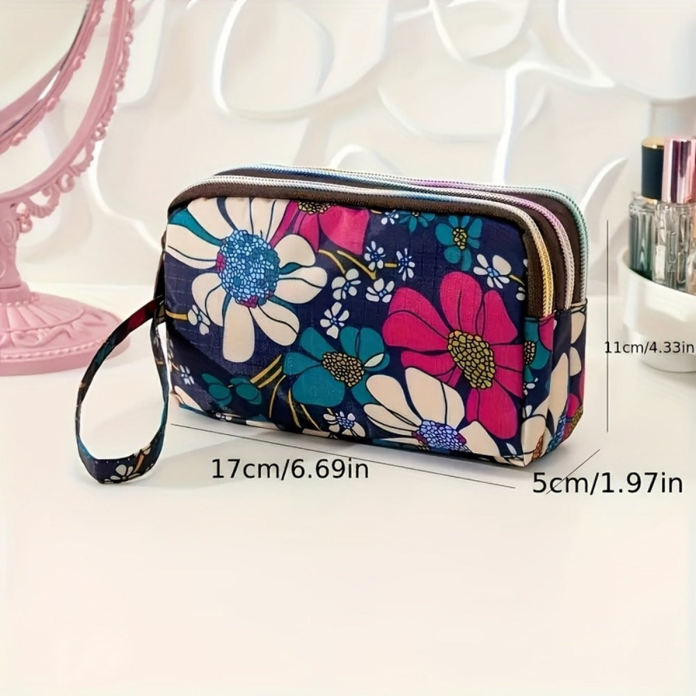Women's Wallet – for Everyday Use, Floral Layer Zipper Multi Compartment – detail view 2