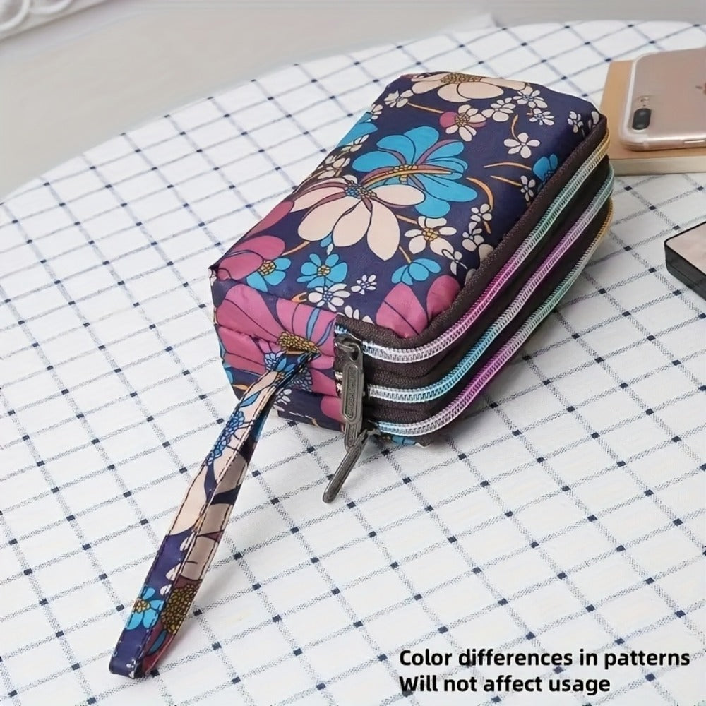 Women's Wallet – for Everyday Use, Floral Layer Zipper Multi Compartment – detail view 7