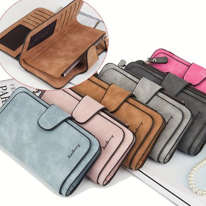 Women's Wallet – for Everyday Use, Trifold Long Card Slots Synthetic – front view