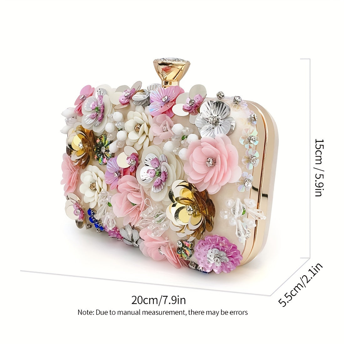 Women's Wallet – Floral Small Square Handheld Fairy – front view - product view 23