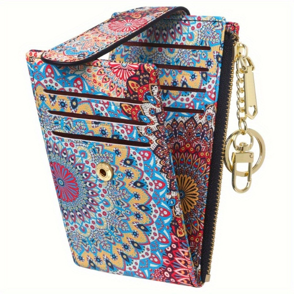 Women's Wallet – Foldable, Rfid Zipper Coin Colorful Mandala – detail view 13
