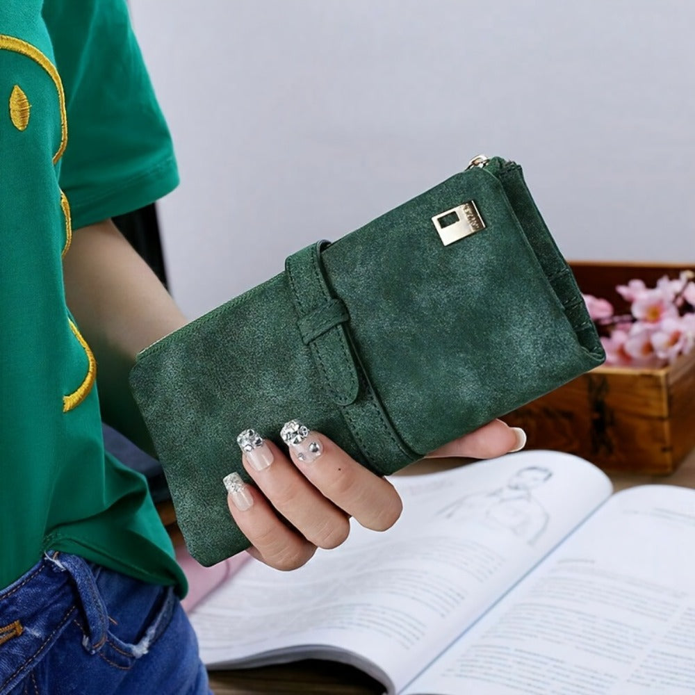 Women's Wallet – Frosted Long Clutch Retro Buckle – detail view 9