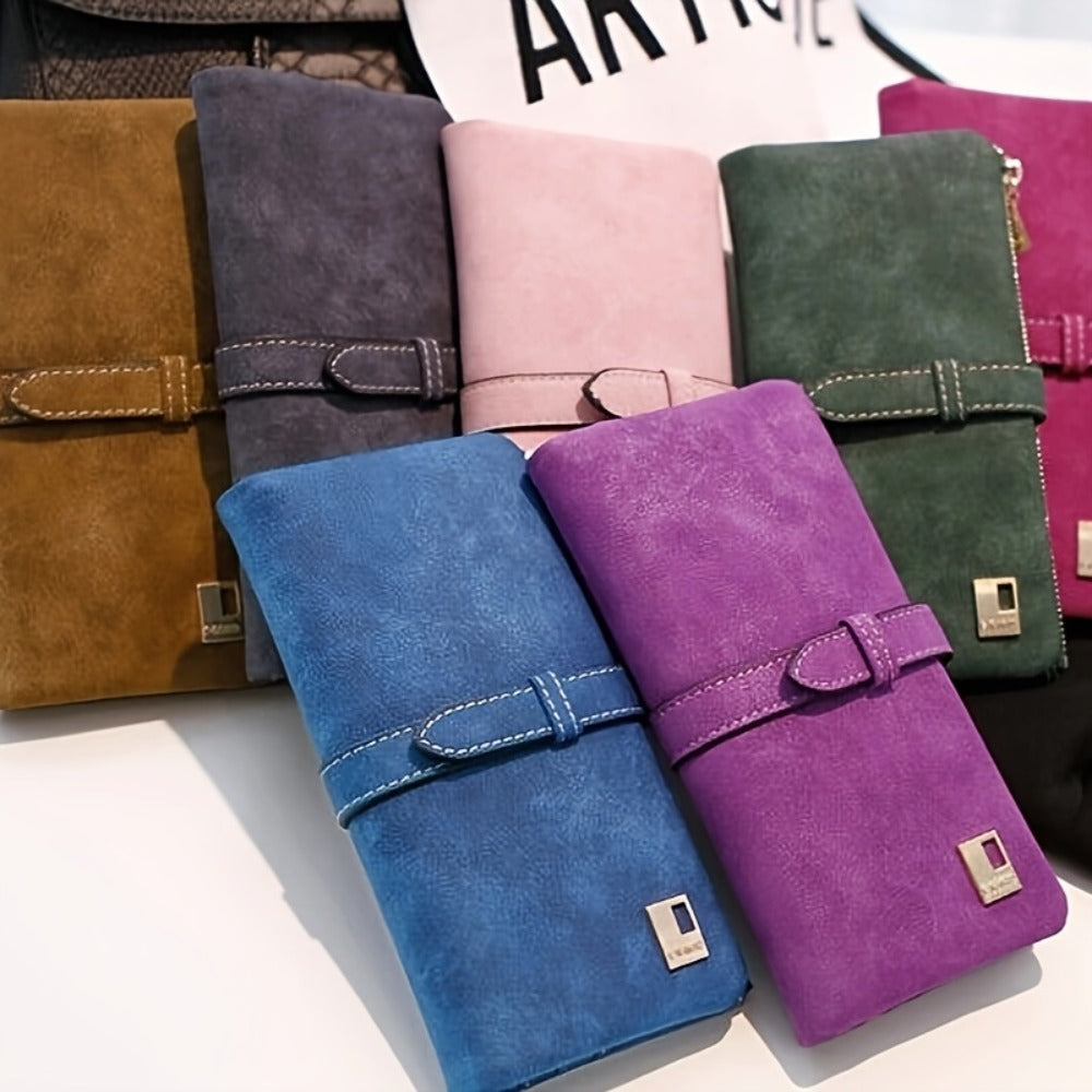 Women's Wallet – Frosted Long Clutch Retro Buckle – detail view 11