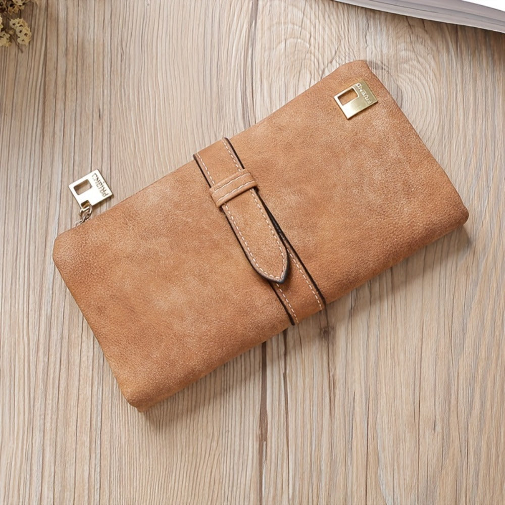 Women's Wallet – Frosted Long Clutch Retro Buckle – detail view 2