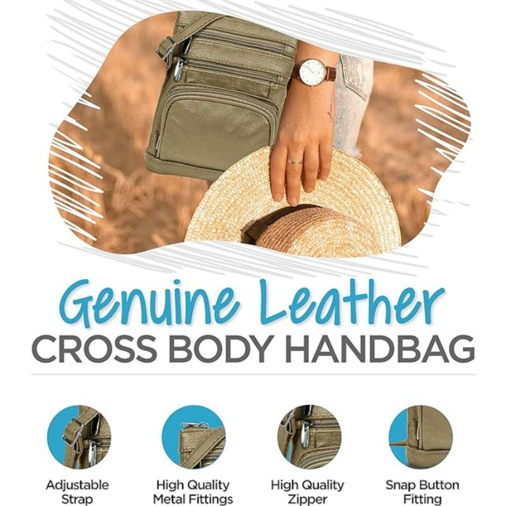 Women's Wallet – Genuine Leather, Multi Pocket, Adjustable Strap – detail view 23