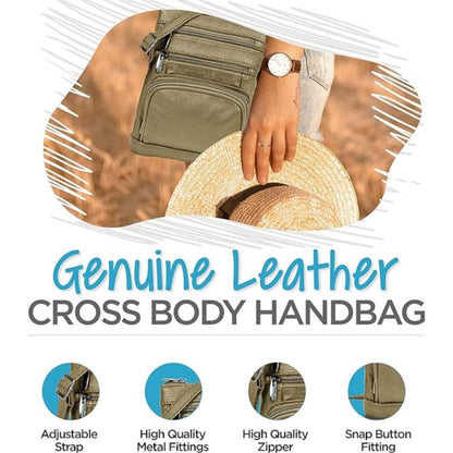 Women's Wallet – Genuine Leather, Multi Pocket, Adjustable Strap – detail view 23