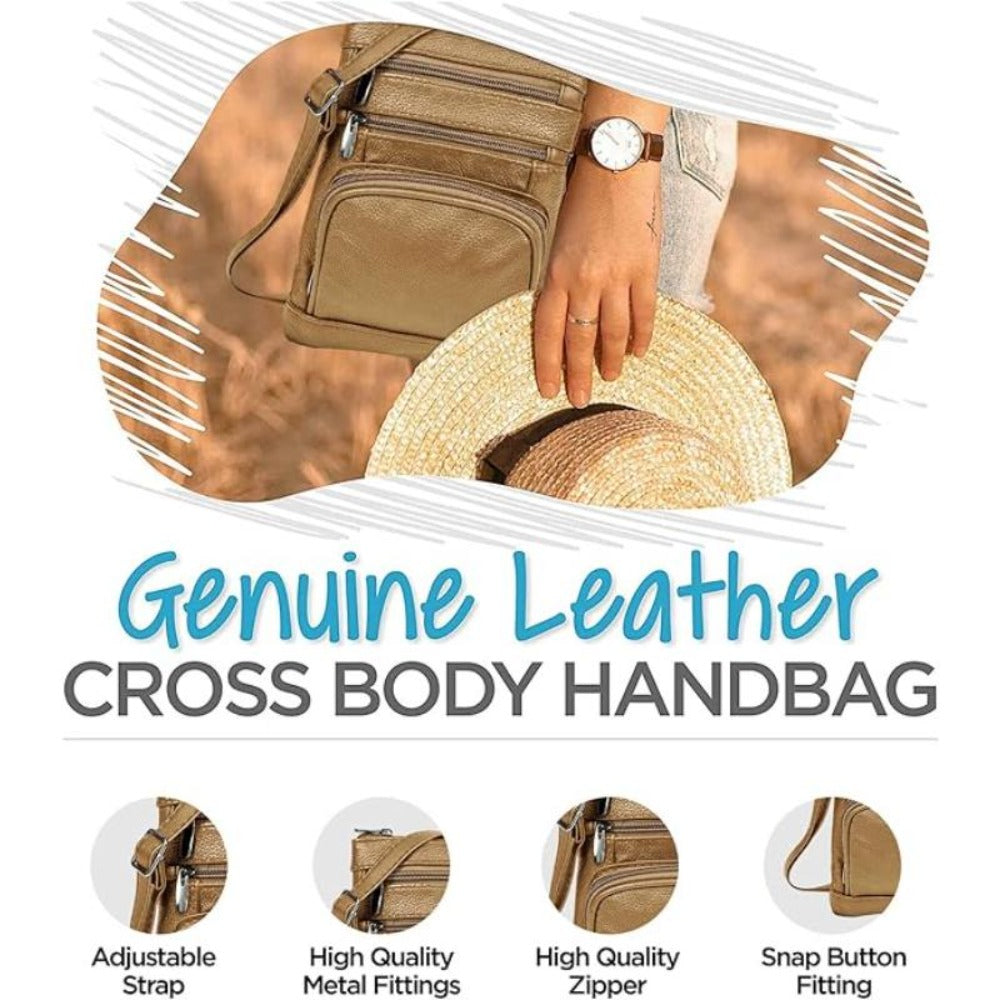 Women's Wallet – Genuine Leather, Multi Pocket, Adjustable Strap – detail view 35