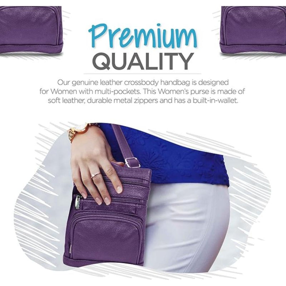 Women's Wallet – Genuine Leather, Multi Pocket, Adjustable Strap – detail view 45