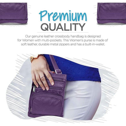 Women's Wallet – Genuine Leather, Multi Pocket, Adjustable Strap – detail view 45