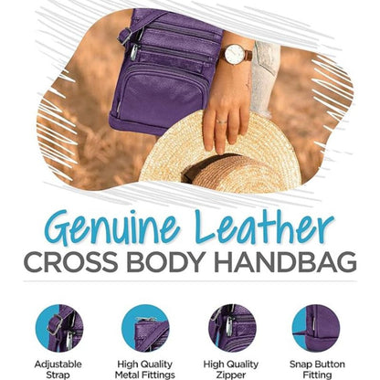 Women's Wallet – Genuine Leather, Multi Pocket, Adjustable Strap – detail view 47