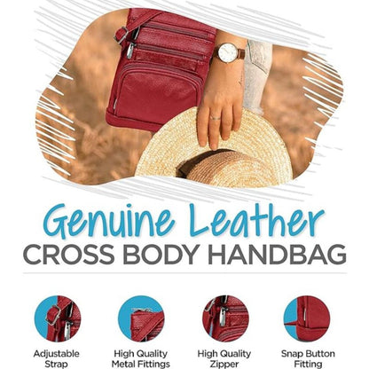 Women's Wallet – Genuine Leather, Multi Pocket, Adjustable Strap – detail view 63