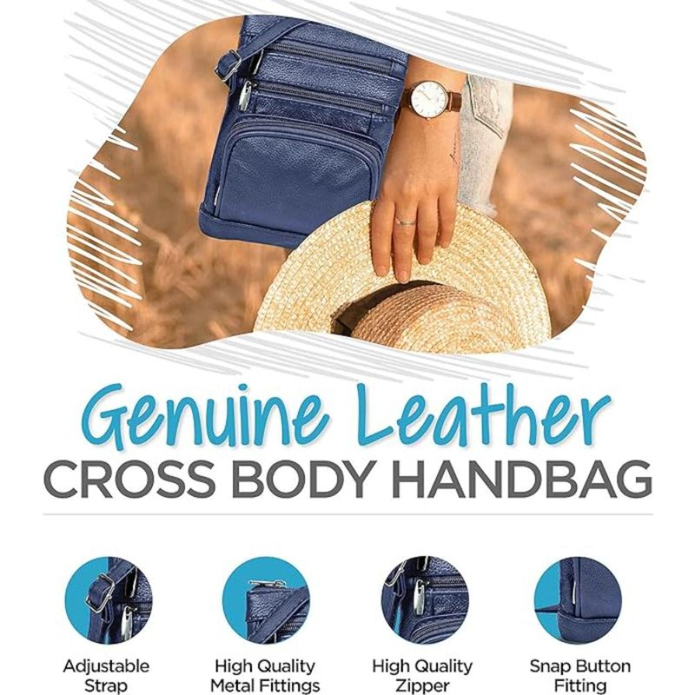 Women's Wallet – Genuine Leather, Multi Pocket, Adjustable Strap – detail view 78