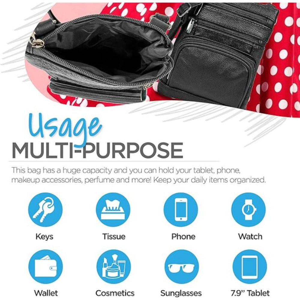 Women's Wallet – Genuine Leather, Multi Pocket, Adjustable Strap – detail view 85