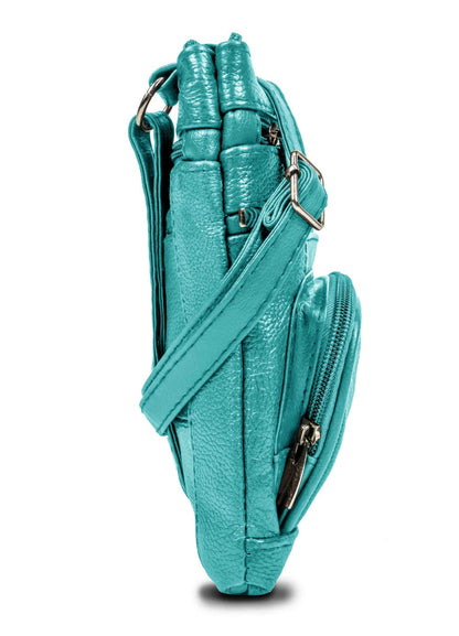 Women's Wallet – Genuine Leather, Multi Pocket, Adjustable Strap – detail view 98
