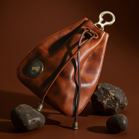 Women's Wallet – Genuine Leather, Genuine Leather Coin Drawstring Pouch – alternate view