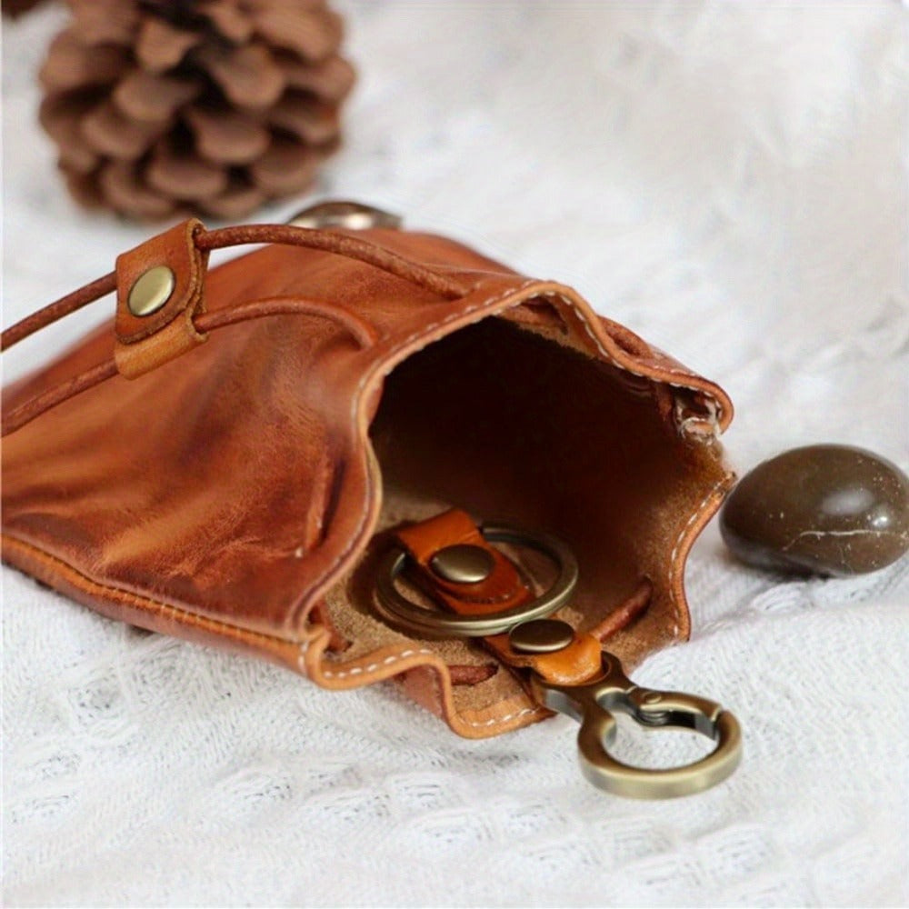Women's Wallet – Genuine Leather, Genuine Leather Coin Drawstring Pouch – detail view 5