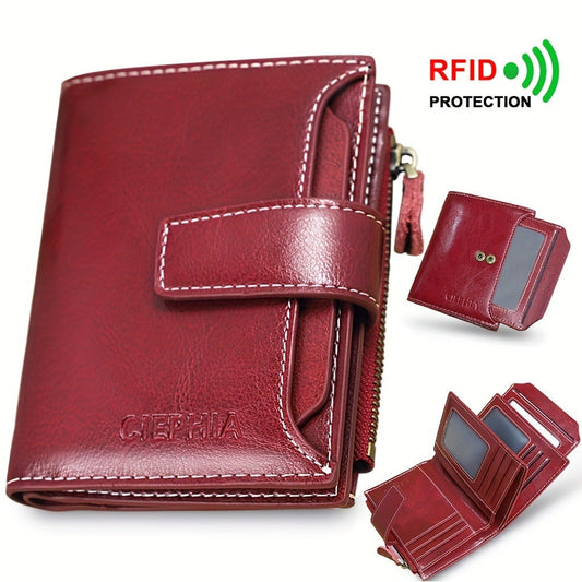 Women's Wallet – Genuine Leather, RFID Blocking – front view