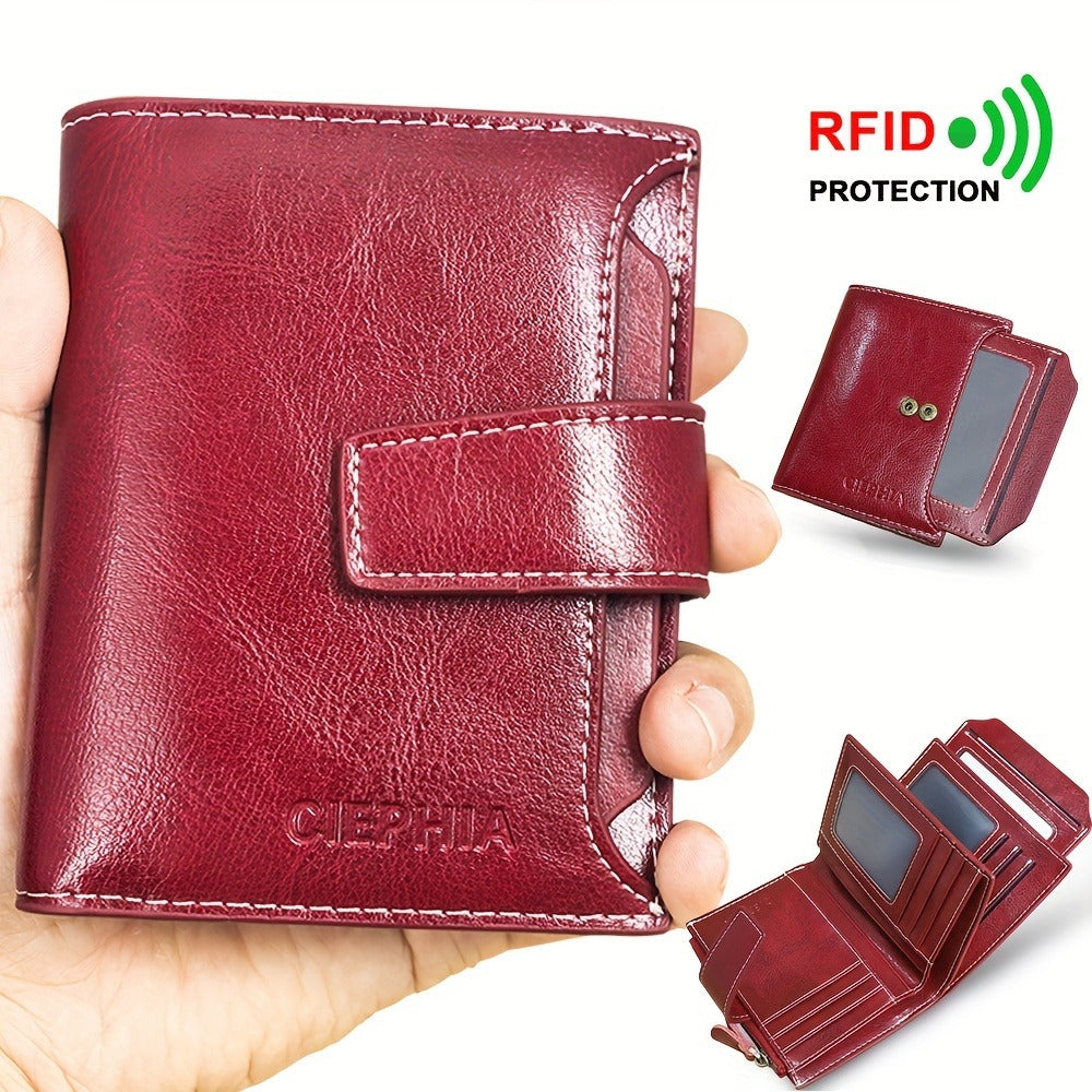 Women's Wallet – 4 Colors, Genuine Leather, RFID Blocking – front view