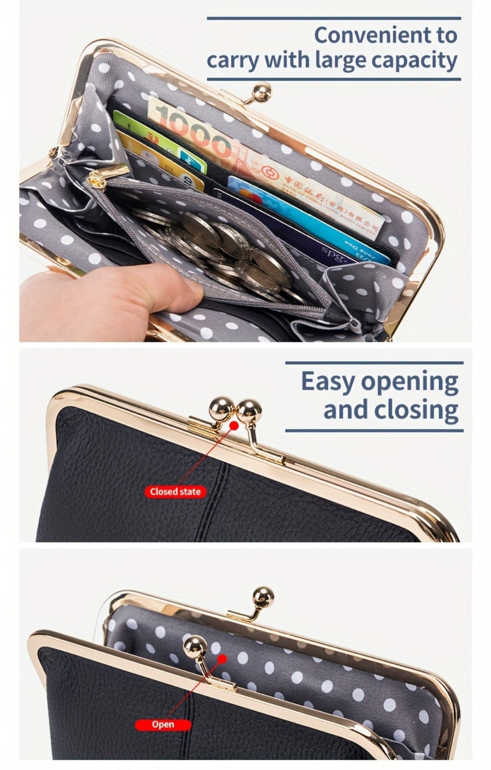 Women's Wallet – Genuine Leather, for Everyday Use – detail view 34