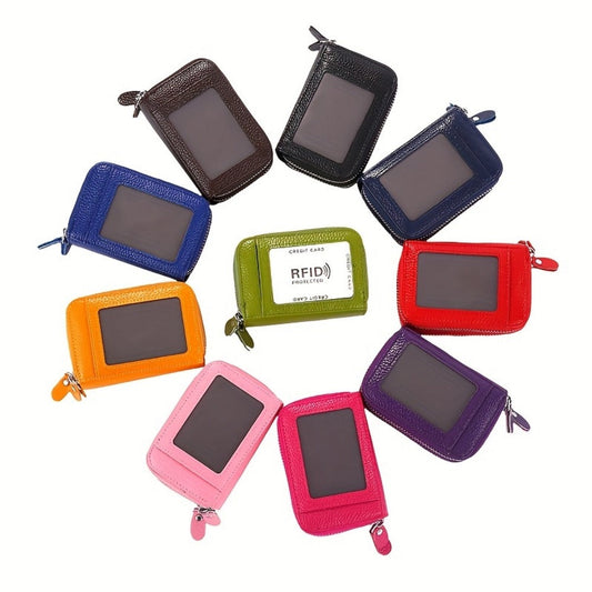 Women's Wallet – 5 Colors, Genuine Leather, RFID Blocking, Large Capacity – front view