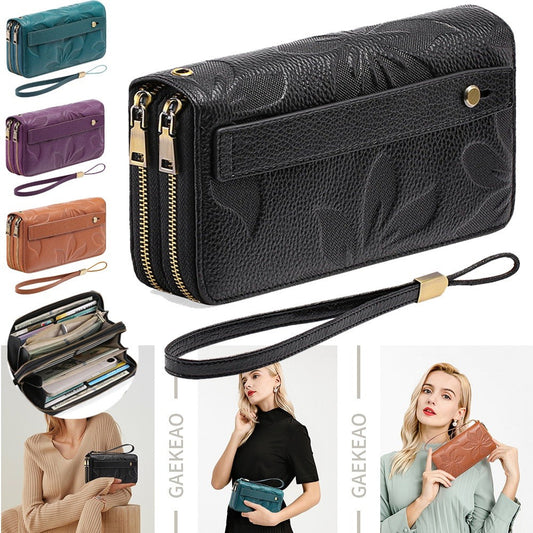 Women's Wallet – Genuine Leather, RFID Blocking, Large Capacity – front view