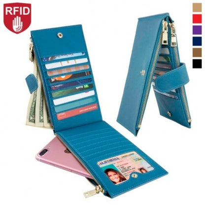 Women's Wallet – Genuine Leather, RFID Blocking, Clear – detail view 14